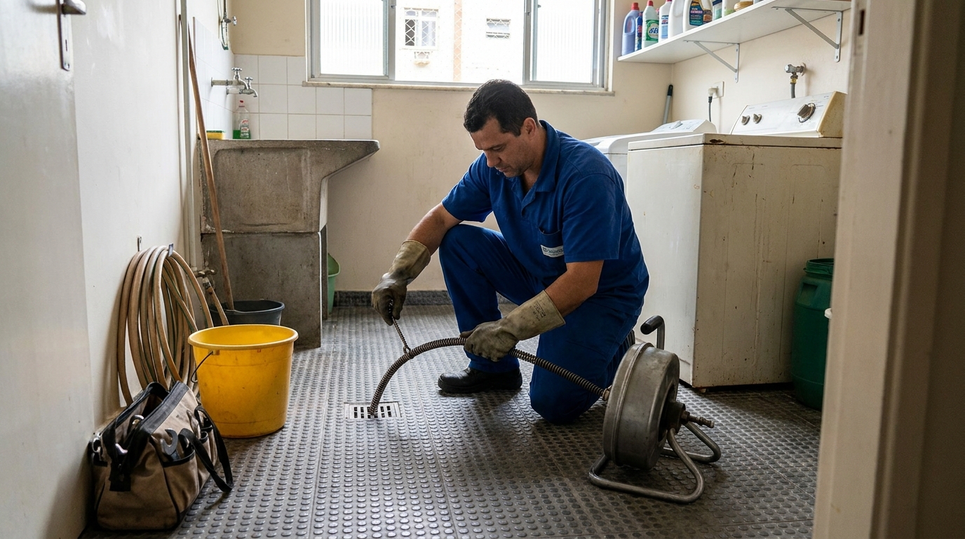 Desentupimento de ralo profissional em Lages‑SC