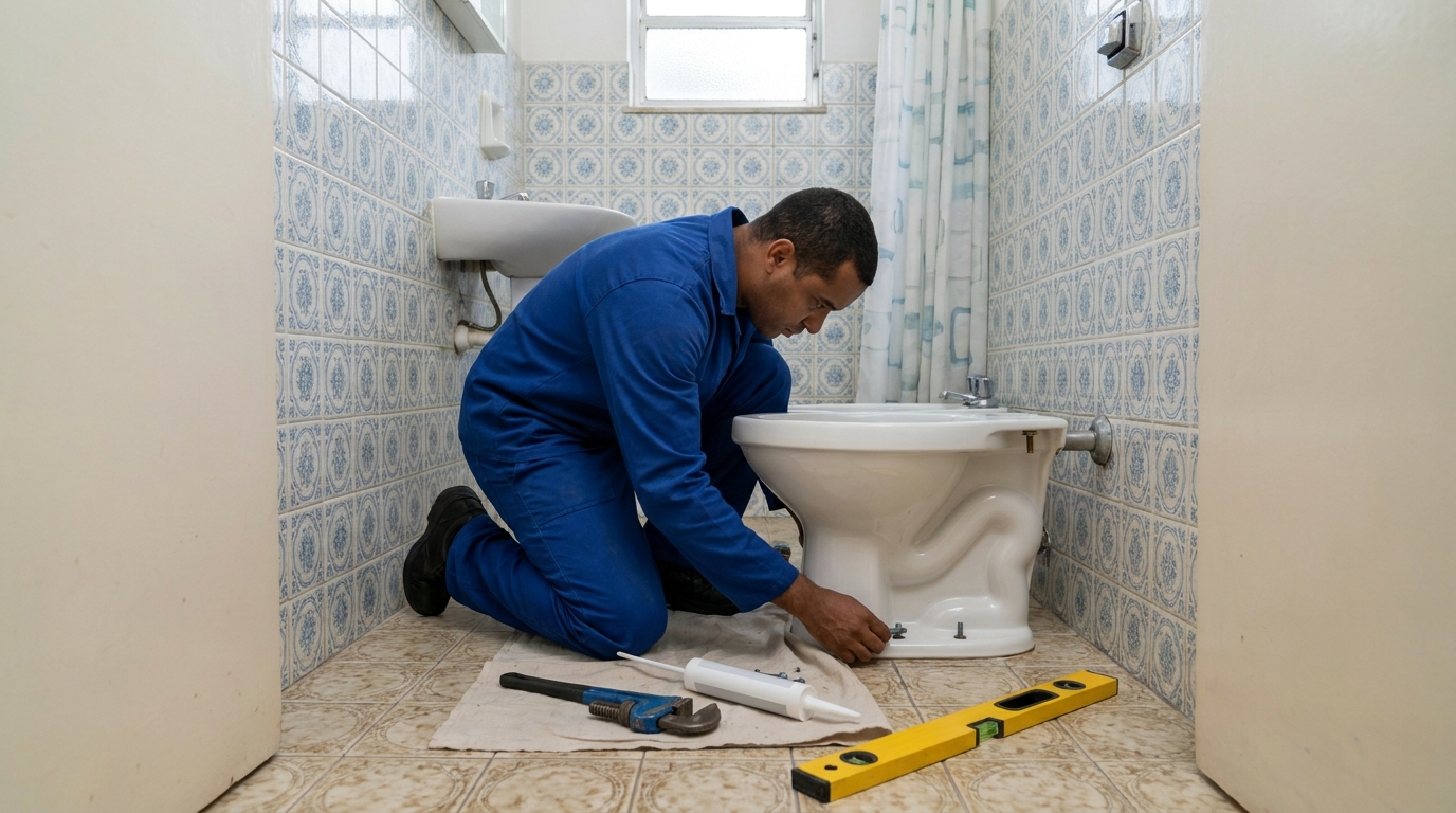 Instalação de vaso sanitário residencial em Lages‑SC